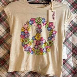 Jessica Simpson Kids' Beige Floral Peace Tee